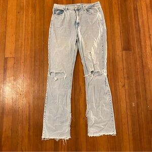 Zara Split Flare Distressed Jean